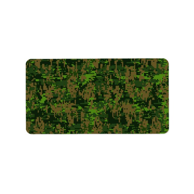 Woodland Style Digital Camouflage Accent Decor Label (Front)
