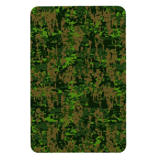 Woodland Style Digital Camouflage Accent Decor Magnet (Vertical)