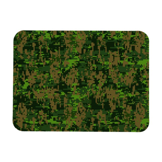 Woodland Style Digital Camouflage Accent Decor Magnet (Horizontal)