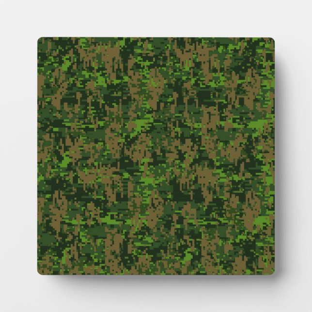 Woodland Style Digital Camouflage Accent Decor Plaque (Front)