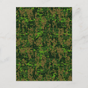 Woodland Style Digital Camouflage Accent Decor Postcard