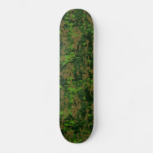 Woodland Style Digital Camouflage Accent Decor Skateboard