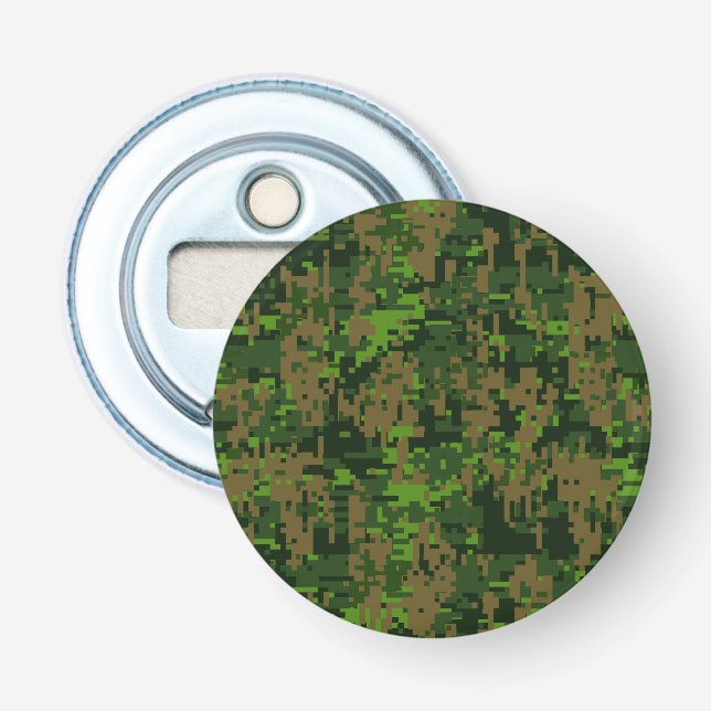 Woodland Style Digital Green Camouflage Decor Bottle Opener (Front)