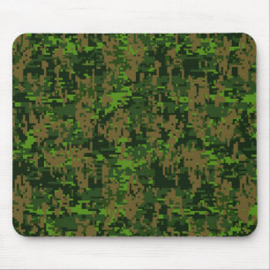 Woodland Style Digital Green Camouflage Decor Mouse Mat
