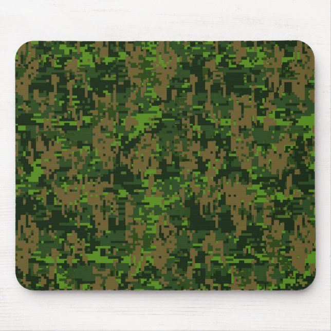 Woodland Style Digital Green Camouflage Decor Mouse Mat (Front)