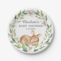 Woodland Sweet Deer Baby Shower 7" Plate