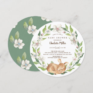 Woodland Sweet Deer Baby Shower Invitation