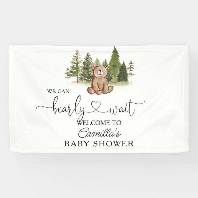Woodland  Teddy Bear Baby Shower Welcome Banner (Horizontal)