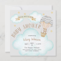 Woodland Teddy Bear Neutral Balloon Baby Shower