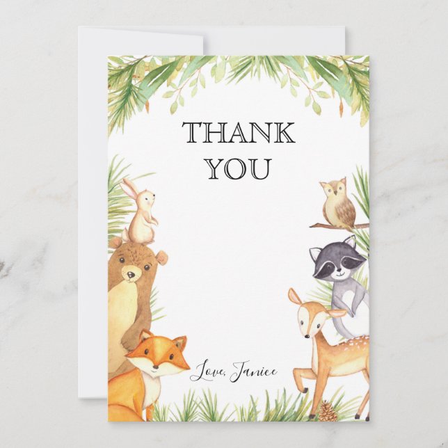 Woodland Thank You Card (Front)