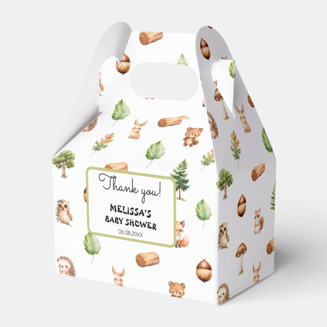 Woodland Thank you Favour Box (Front Side)