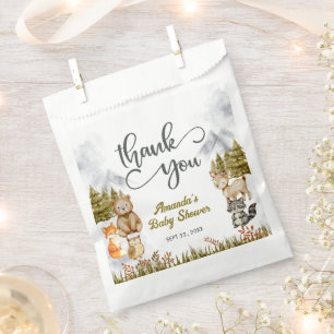 Woodland Thank You Forest Animals Baby Shower Favour Bags