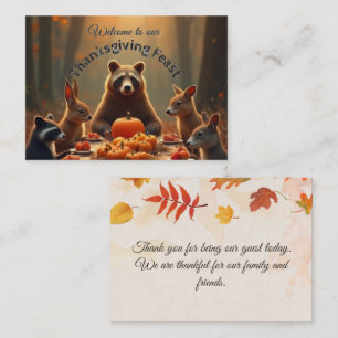 Woodland Thanksgiving Party Friends and Family Place Card