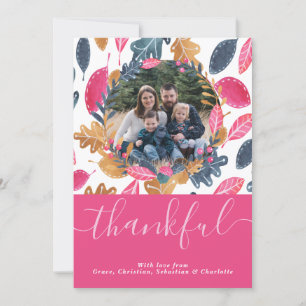 Woodland Thanksgiving Photo Template Leaf Pattern
