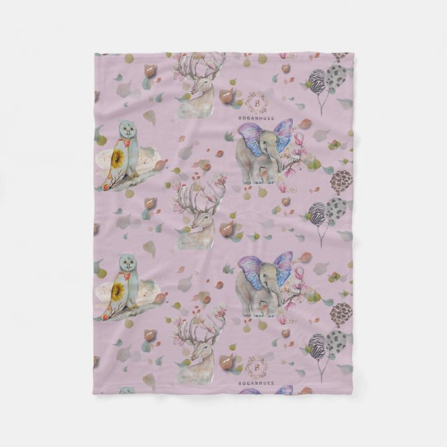 Woodland Theme Baby  Fleece Blanket (Front)