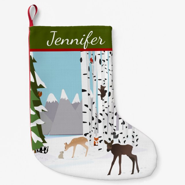 Woodland Theme Personalised Stocking (Front)