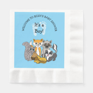 Woodland Themed Boy's Baby Shower   Napkin