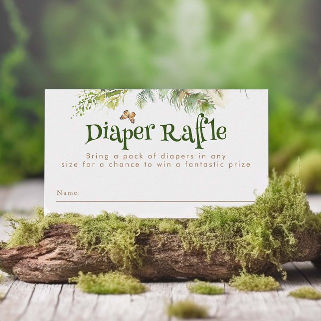 Woodland Themed Diaper Raffle Tickets Enclosure Card (Creator Uploaded)