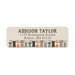 Woodland Themed Return Address Labels Baby Shower