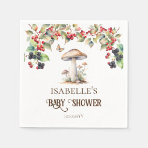 Woodland Toadstool & Mushroom Fall Baby Shower Napkin