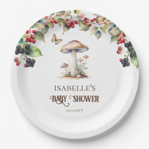 Woodland Toadstool & Mushroom Fall Baby Shower  Paper Plate