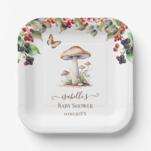 Woodland Toadstool & Mushroom Fall Baby Shower  Paper Plate