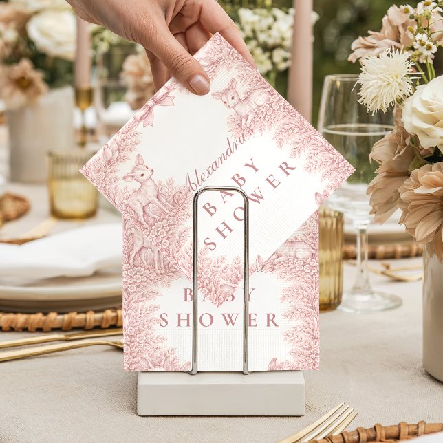 Woodland Toile Baby Shower Napkin (Creator Uploaded)