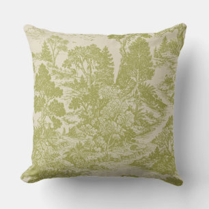 Woodland Toile Forest Animals Vintage Botanical Cushion