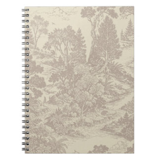 Woodland Toile Forest Animals Vintage Botanical Notebook