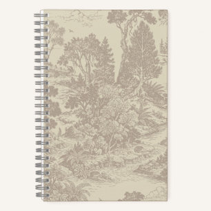 Woodland Toile Forest Animals Vintage Botanical Notebook