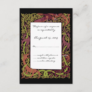 Woodland Tones Celtic Animals Design Wedding RSVP Card