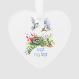 Woodland Treasures Bless This Nest Christmas Ornament