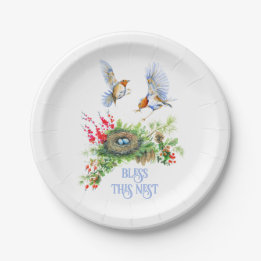 Woodland Treasures Bless This Nest Housewarming Paper Plate