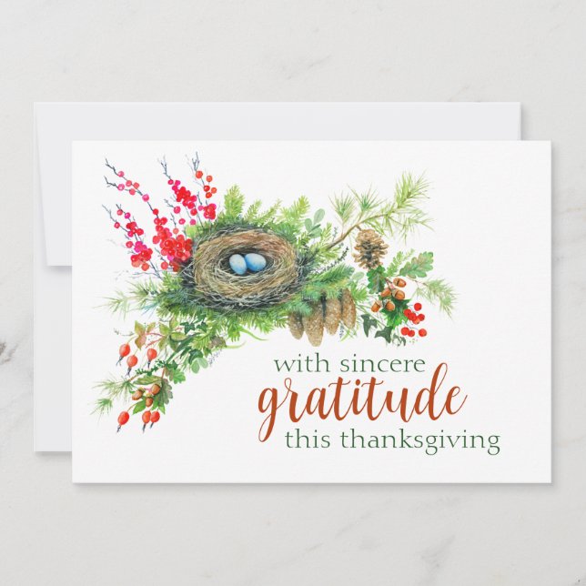 Woodland Treasures Employee Thanksgiving Holiday Card (Front)
