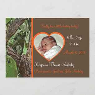 Woodland Tree Camo Baby Announcement