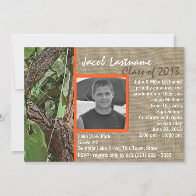 Woodland Tree Graduation Invitation (Front)
