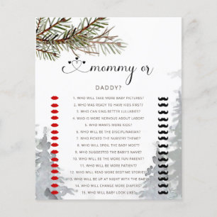 Woodland tree mummy or daddy baby shower game