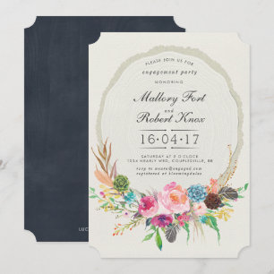 Woodland Tree Ring Engagement Invitation