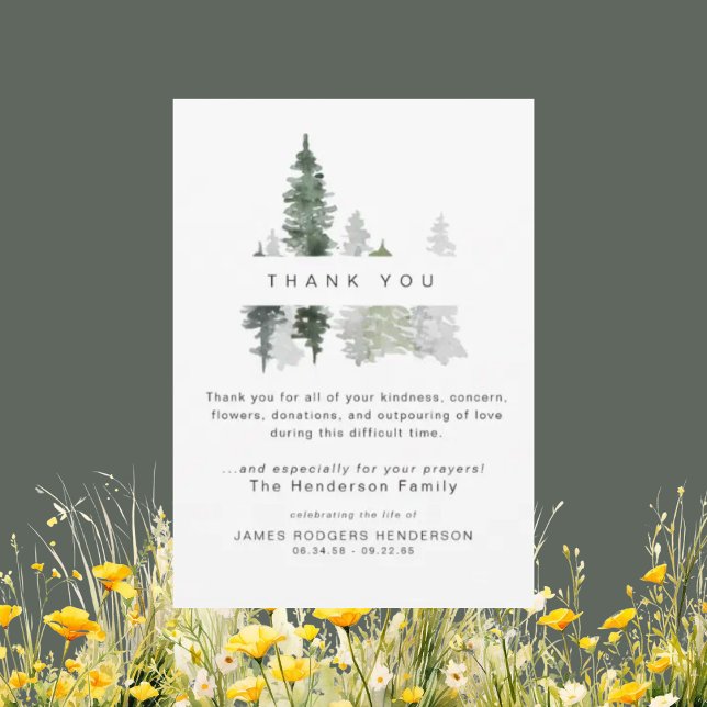 Woodland Trees Bereavement Funeral Thank You (Creator Uploaded)