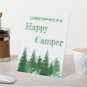 Woodland Trees Birthday Pedestal Sign