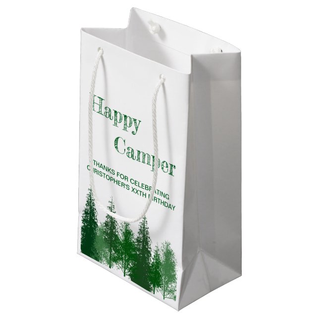 Woodland Trees Birthday Small Gift Bag (Front Angled)