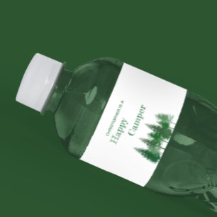Woodland Trees Birthday Water Bottle Label