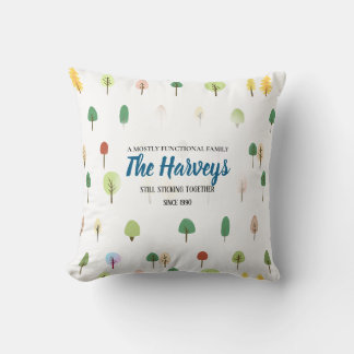 Woodland Trees Personalised Family Photo Cushion
