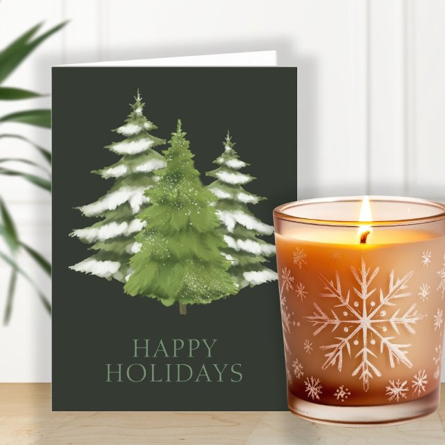 Woodland Trees Themed Christmas Personalised Holiday Card (Woodland Trees Themed Christmas Personalized Holiday Card by Ricaso. Elegant card for everyone)