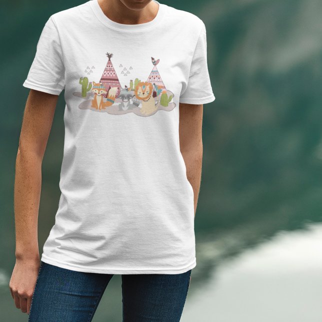 Woodland Tribal Native Americans Seamless Pattern  T-Shirt (Creator Uploaded)