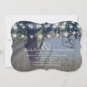 Woodland Twilight Fairy Lights Wedding Invitation