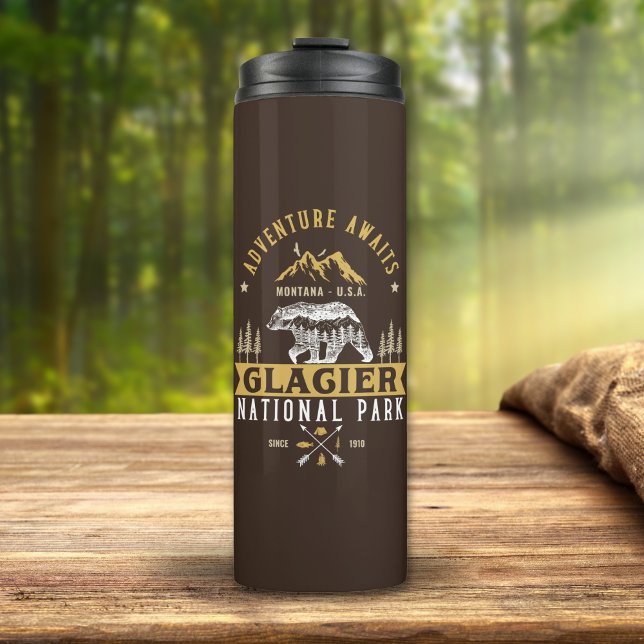 Woodland View of Glacier National Park in Montana Thermal Tumbler (Creator Uploaded)
