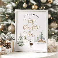 Woodland Warm up at the hot chocolate bar Poster