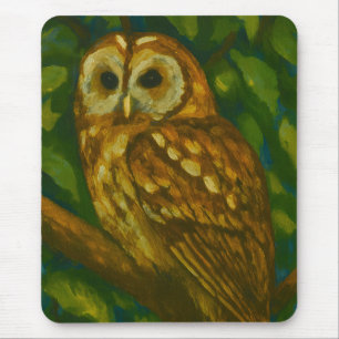 Woodland Watcher – Realistic Owl Art Mouse Mat