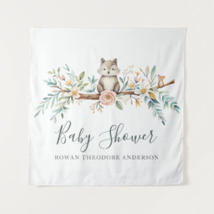 Woodland Watercolor Animals Tapestry